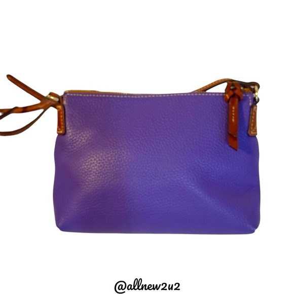 Dooney & Bourke Pebble Grain Plum Violet Leather Crossbody Bag - Picture 2 of 12